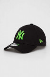 New Era șapcă de baseball din bumbac culoarea negru, cu imprimeu, NEW YORK YANKEES