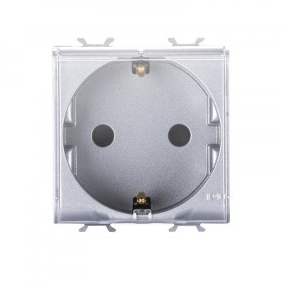 Priza schuko standard german cu capac 2M Gewiss Chorus titan GW14242 foto