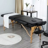 Masa de masaj pliabila, 2 zone, cadru lemn, spuma 5cm, inaltime 55-76cm, piele