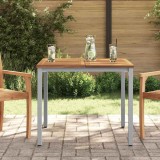 Cumpara ieftin Mese de exterior Natural și gri 90 x 90 x 75 cm