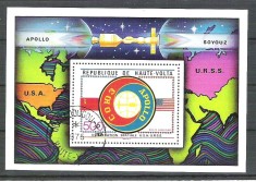 Haute Volta 1975 Space, perf. sheet, used R.045