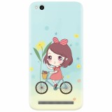 Husa silicon pentru Xiaomi Redmi 5A, Girl And Bike