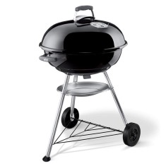 Gratar pe carbuni Weber Compact 1321004, 57 cm, Container cenusa, Regulator de aer, 2 roti cauciuc, 2 manere neincalzite, Negru foto