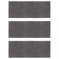 vidaXL Plăci pardoseală, 30 buc., gri, 30x30 cm, lemn masiv de acacia