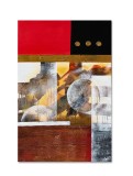 Tablou abstract pictat manual living, birou, Lumi paralele 5, 90x60cm ulei pe panza efect 3D, gata de agatat pe perete