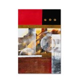 Tablou abstract pictat manual living, birou, Lumi paralele 5, 90x60cm ulei pe panza efect 3D, gata de agatat pe perete