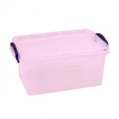 Cutie Depozitare cu Capac, 16.5x25.5x11 cm, 3.5 L, Plastic Transparent, Cutii din Plastic pentru Alimente, Cutie Alimentara din Plastic, Caserole din