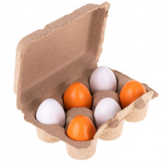 Jucarie tip Montessori, Set 6 oua in cofraj, din lemn