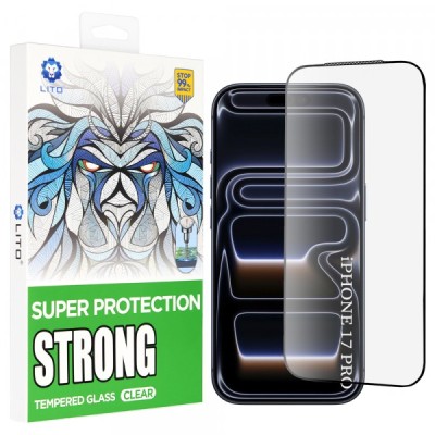 Folie de protectie Ecran Lito D+ Max Strong pentru Apple iPhone 17 Pro, Sticla Securizata, Full Glue, Neagra foto
