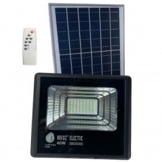 Proiector cu panou solar Tiger-40, Li-Ion, telecomanda, 40 W, 840 lm, lumina rece, IP65, aluminiu