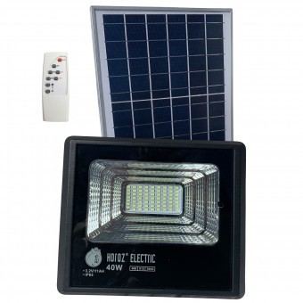Proiector cu panou solar Tiger-40, Li-Ion, telecomanda, 40 W, 840 lm, lumina rece, IP65, aluminiu