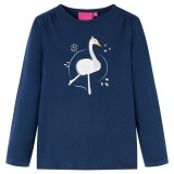 Tricou pentru copii cu m&acirc;neci lungi, bleumarin, 128