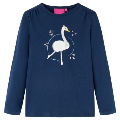 Tricou pentru copii cu m&amp;acirc;neci lungi, bleumarin, 128 foto