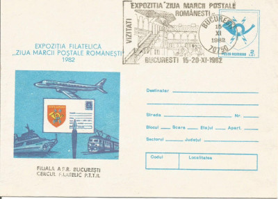 (Z3) plic omagial-Expozitia ziua marcii postale Romanesti 1982 foto