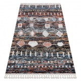 Covor modern BELLE BR36A fekete si roz Franjuri, 200x290 cm