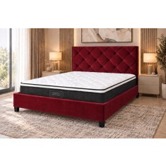 Pat Hypnotic 160x200 cm Tapitat Catifea Burgundy Somiera Inclusa (cod ML1705-11)