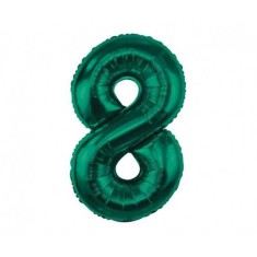 Balon Folie Cifra 8 Verde Inchis - 85 cm foto