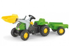Tractor Cu Pedale Si Remorca Rolly Toys Verde 2-6 ani foto