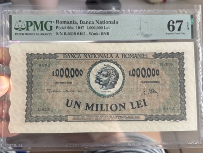 1.000.000 lei PMG67 UNC bancnota gradata foto