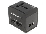 Adaptor USB 5V 2.1A cu Ștecher EU și 2 Porturi USB A, QOLTEC