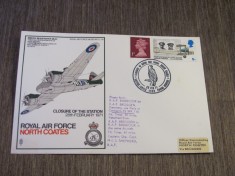 RAF North Coates, &amp;icirc;nchidere bază 1971 - Plic filatelic Anglia ,temă Aviatică foto