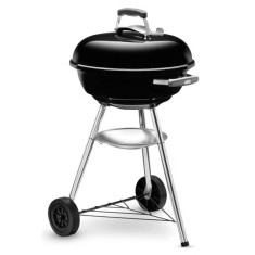 Gratar pe carbuni Weber Compact 1221004, 47 cm, Recipient cenusa, Regulator de aer, 2 roti cauciuc, 2 manere neincalzite, Negru foto