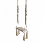 Leagan din lemn si spuma pentru copii WoodSwing by BabySteps, Catifea Velvet Bej