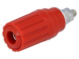 Soclu banană 4mm 25A roşu cu izolaţie crimpată, HIRSCHMANN