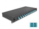 Splice Box fibra optica 19&quot;/1U cu 12 x LC Duplex OM3, Delock 67004
