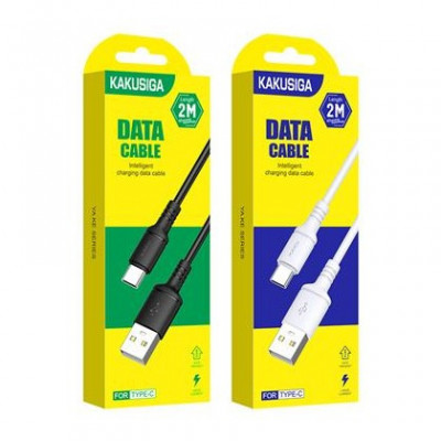 Cablu de Date / Incarcare Kakusiga KSC-421, USB Type-C, 2.8A 2m, Negru Blister foto