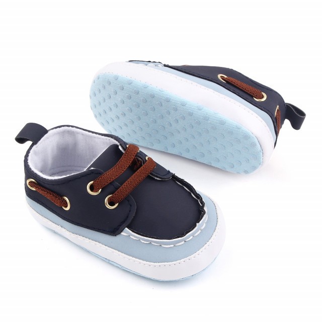 Pantofiori bleu cu bleumarine tip mocasini (Marime Disponibila: 3-6 luni