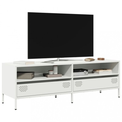 vidaXL Dulap TV, alb, 135x39x43,5 cm, oțel laminat la rece foto