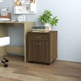 vidaXL Dulap cu roți, stejar maro, 45x38x54 cm, lemn prelucrat