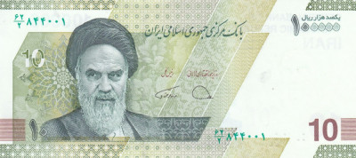 IRAN █ bancnota █ 10 Toman = 100000 Rials █ 2021 (1) █ UNC █ necirculata foto