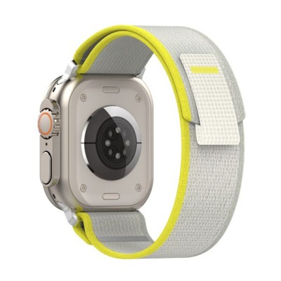 Curea pentru Apple Watch 1/2/3/4/5/6/7/8/9/SE/SE 2/Ultra/Ultra 2 (42/44/45/49mm) - Techsuit Watchband (W039) - Yellow / Gray foto