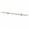 Raft Sticla Suspendat 70x10 cm, Grosime 8mm, Montare Perete, Suport Metalic, Transparent