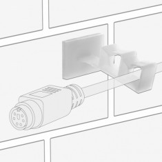 Set 10 bucati suport cu adeziv cu 2 sloturi pentru cablu, Delock 60177