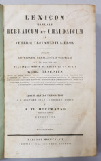 LEXICON MANUALE HEBRAICUM ET CHALDAICUM IN VETERIS TESTAMAENTI LIBROS ab A.TH. HOFFMANNO , 1847 foto