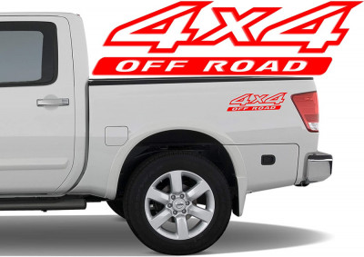 Sticker 4&amp;times;4 off road rosu 50 cm foto