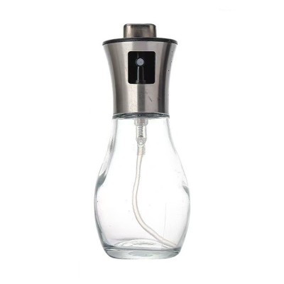 Sticla de ulei cu Pulverizator, Cyrax, Sticla pentru Lichide de Bucatarie, Otet, Sos, 16.7 x 5.2 cm, Volum 200 ml, Gri foto