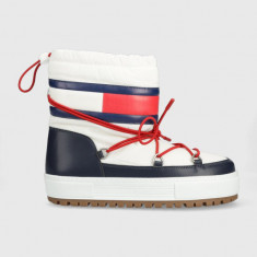 Tommy Jeans cizme de iarna EN0EN02162 TOMMY JEANS SNOWBOOT LOW culoarea alb