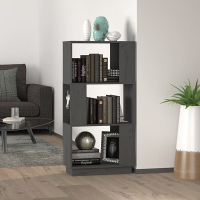 vidaXL Bibliotecă/Separator cameră, gri, 51x25x101 cm lemn masiv pin 814036 foto