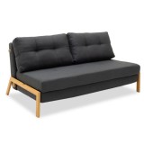 Cumpara ieftin Fotoliu - pat Fancy cu material textil de culoare gri inchis 150x92x77cm