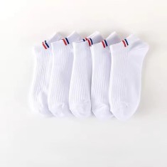 Set 5 perechi de sosete pentru barbati, SS221, alb, marime universala (39-42)