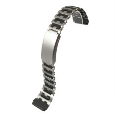 Br??ar? Ceas &bdquo;Eclipse Bicolor&rdquo; &ndash; O?el Inoxidabil Argintiu &amp; Negru (19mm)