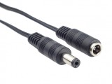Cablu prelungitor de alimentare DC 5.5 mm x 2.1 mm T-M 3m Negru, Goobay 71399