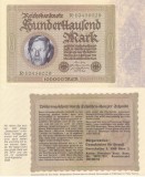 GERMANIA 100.000 marci 1923 BANCNOTA FANTEZIE / PROPAGANDA AUNC!!!
