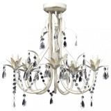 Lampa de plafon suspendata, candelabru cristal, elegant, 5 becuri