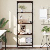 Biblioteca Gossi 5 Niveluri Stejar Maro 59x35x171cm Lemn Prelucrat Metal