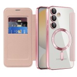 Husa Samsung Galaxy S24 FE Asteroid GSM SmartMag Book Case, roz